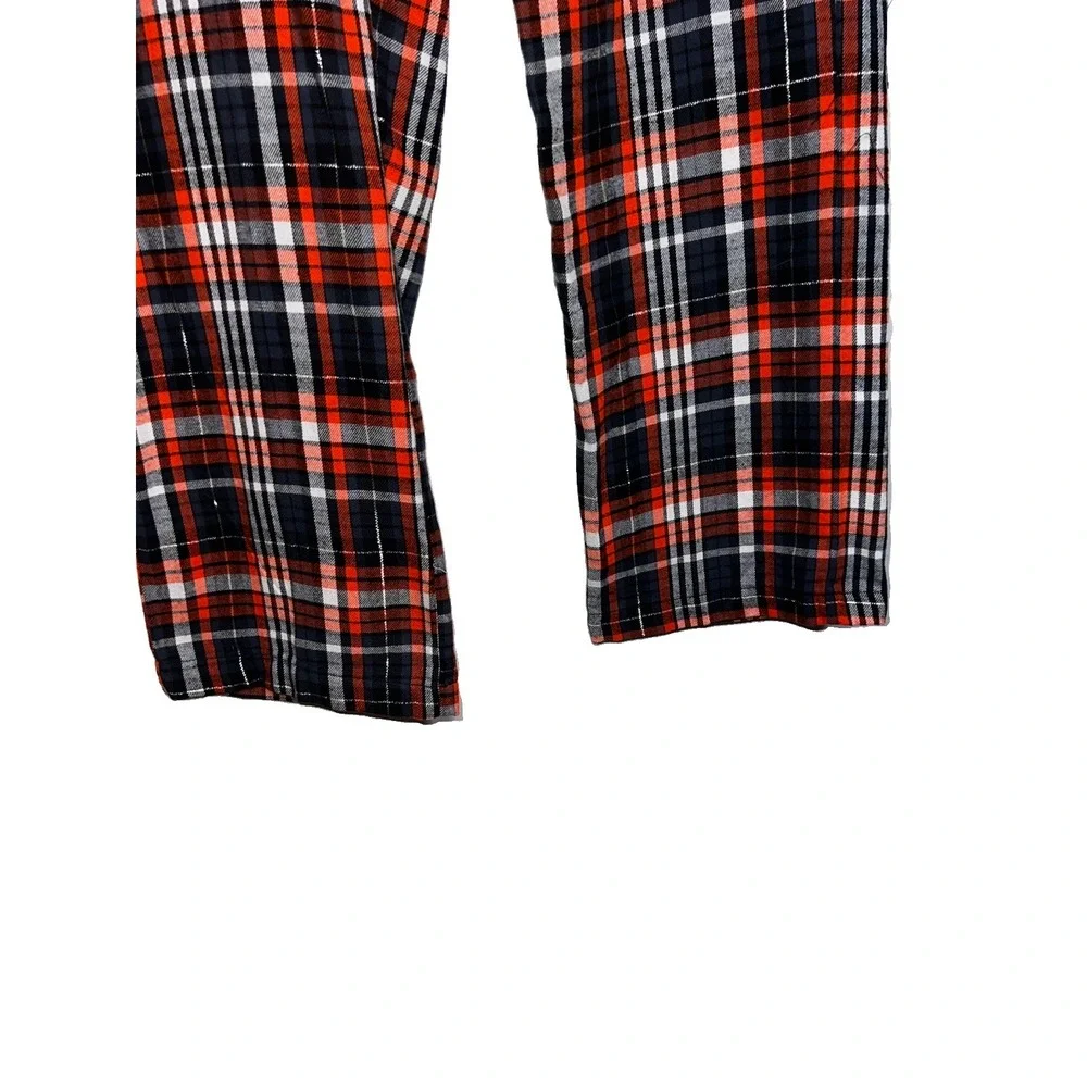Baltimore Orioles Plaid Metallic Flannel Pajama Elastic Pocket Pant Logo Small